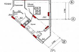 1-к. квартира, 40,2 м², 7/20 эт.