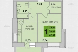 1-к. квартира, 40 м², 2/10 эт.