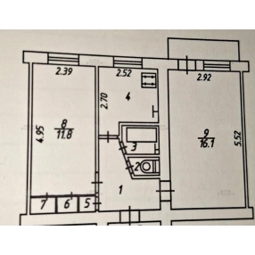 2-к. квартира, 42,9 м², 4/5 эт.